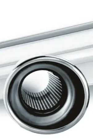 Handmade Borla 2.25in Inlet 4in Round Rolled Angle Cut Resonated x 13in Long Exhaust Tip