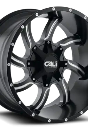 Worldwide Shipping Cast Aluminum Wheels Twisted 9102 SB 20x9 Milled Spokes Satin Black 8 On 180 Bolt Pattern 0 Offset Cali Offroad Wheels