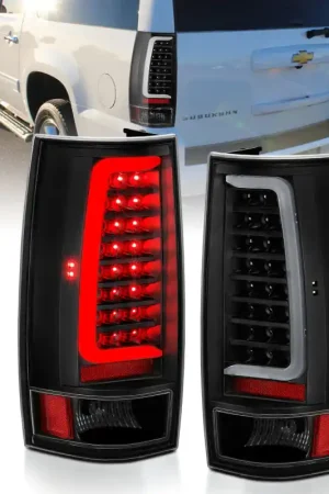 Seasonal Sale ANZO 2007-2014 Chevy Tahoe LED Taillight Plank Style Black w/Clear Lens