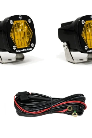 Handmade S1 Baja Amber Wide Cornering LED Light with Mounting Bracket Pair Baja Designs