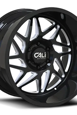 Buy Online Cast Aluminum Wheels Gemini 9112 GB 20x12 Milled Spokes Gloss Black 8 On 165.1 Bolt Pattern -51 Offset Cali Offroad Wheels