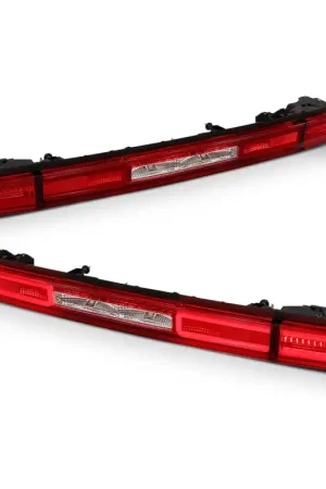 Top Pick ANZO 08-10 Dodge Challenger LED Taillights - Red/Clear w/Sequential Turn Signal