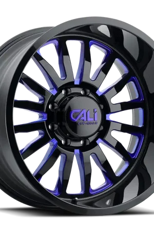 Worldwide Shipping Cast Aluminum Wheels Summit 9110 GB-BL 20x9 Blue Milled Spokes Gloss Black 8 On 180 Bolt Pattern 0 Offset Cali Offroad Wheels