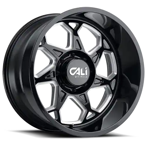 Hot Deal Cast Aluminum Wheels Sevenfold 9111 GB 22x12 Milled Spokes Gloss Black 6 On 139.7 Bolt Pattern -51 Offset Cali Offroad Wheels
