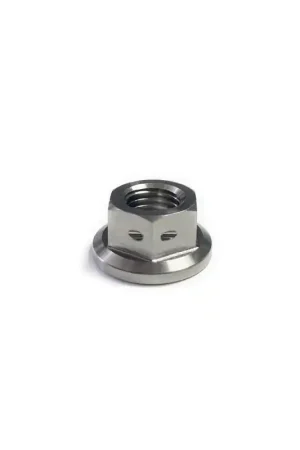 Ticon Industries Titanium Nut Flanged M10x1.5TP 14mm 6pt Head Drilled Handmade