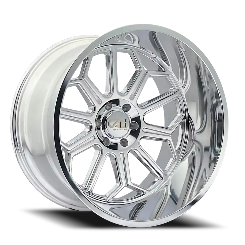 Warranty Included Cast Aluminum Wheels Auburn 9117 PO 22x12 Milled Spokes Polished 8 On 170 Bolt Pattern -51 Offset Cali Offroad Wheels