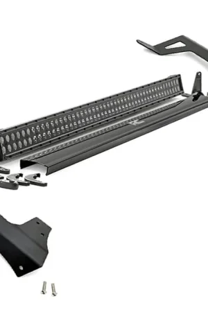Today Only Jeep 50-Inch Straight LED Light Bar Upper Windshield Kit w/ 50 Inch Black Series LED Light 07-18 Wrangler JK Rough Country