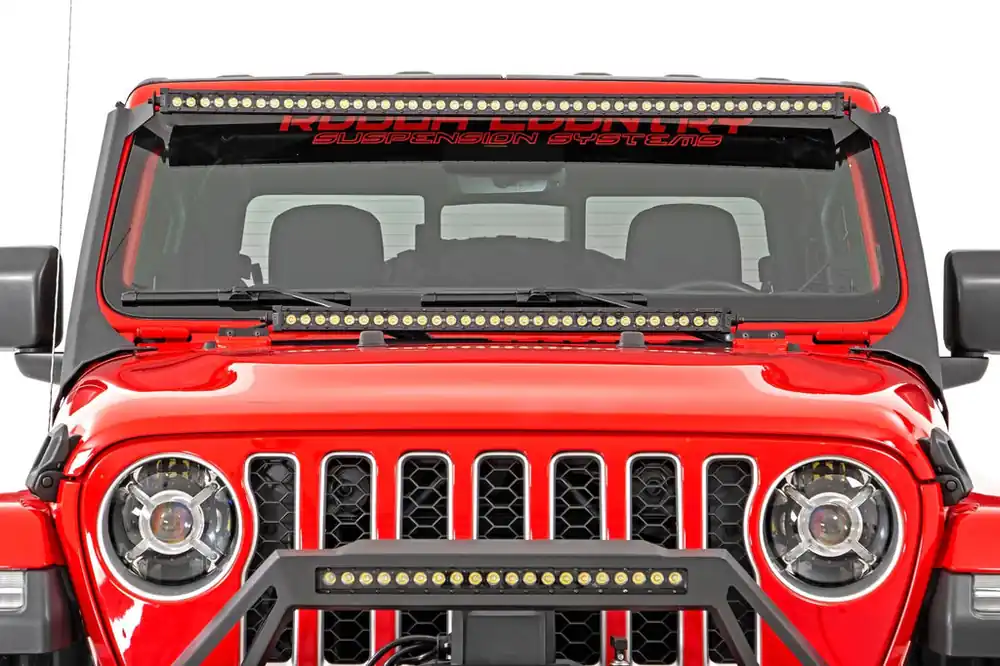 Super Sale Jeep 9-Inch LED Projection Headlights 18-20 Wrangler JL/JLU, 20-Present Gladiator JT Rough Country