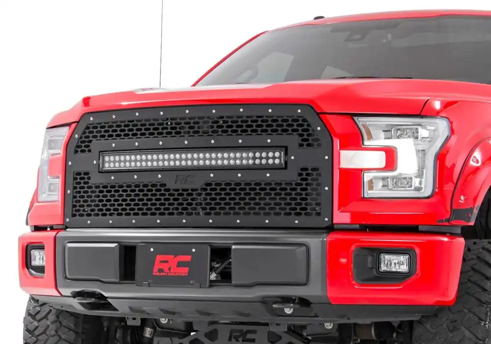 Ford Mesh Grille w/30 Inch Dual Row Black Series LED 15-17 F-150 Rough Country Best Choice