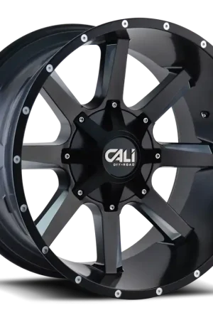 Cast Aluminum Wheels Busted 9100 SB 20x9 Milled Spokes Satin Black 8 On 165.1/8 On170 Bolt Pattern 0 Offset Cali Offroad Wheels Last Chance