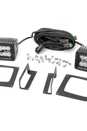 2 Inch Cree LED Fog Light Kit Black Series 14-15 Sierra 1500 Rough Country Order Now
