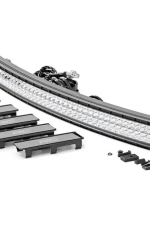 Today Only 50 Inch LED Light Bar Curved Dual Row Chrome Series with White DRL Rough Country