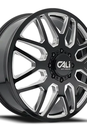 Dually Wheels Invader Dually 9115D GB-M 24x8.25 Milled Spokes Gloss Black 8 On 210 Bolt Pattern 115 Offset Cali Offroad Wheels Shop Now