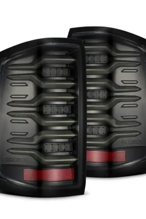 No Minimum Order AlphaRex 14-18 Chevy Silverado 1500 Luxx-Series LED Tail Lights Alpha-Black w/Activ Light/Seq Signal