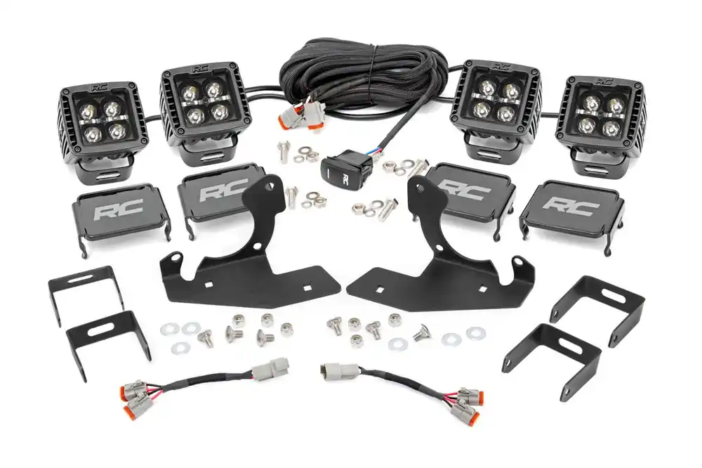 LED Light Kit | Fog | 2" Black Pairs x2 | White DRL | Chevy Silverado 1500/2500HD/3500HD 2WD/4WD Super Sale
