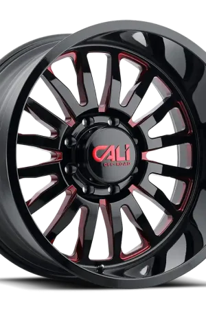 Fresh Stock Cast Aluminum Wheels Summit 9110 GB-RD 20x12 Red Milled Spokes Gloss Black 6 On 135 Bolt Pattern -51 Offset Cali Offroad Wheels