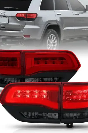 Weekend Sale ANZO 2014-2016 Jeep Grand Cherokee LED Taillights Red/Smoke