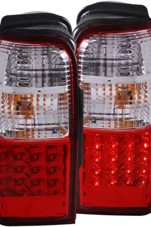 ANZO 2001-2002 Toyota 4 Runner LED Taillights Red/Clear Luxury