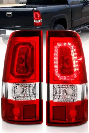 ANZO 2003-2006 Chevy Silverado 1500 LED Taillights Plank Style Chrome With Red/Clear Lens Save Now