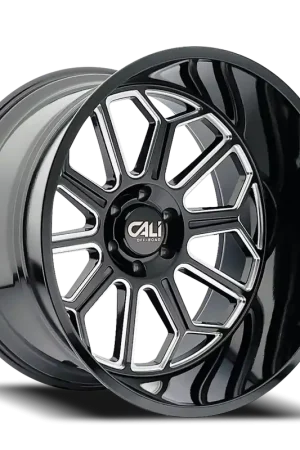 Buy Today Cast Aluminum Wheels Auburn 9117 BM 20x10 Milled Gloss Black 5 On 127 Bolt Pattern -25 Offset Cali Offroad Wheels