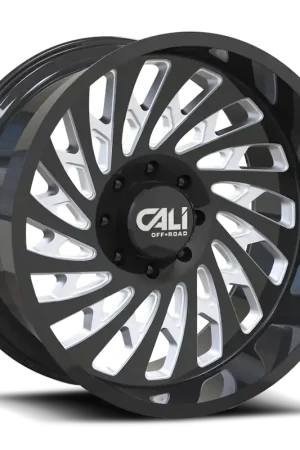 No Minimum Order Cast Aluminum Wheels Switchback 9108 GB 22x12 Milled Spokes Gloss Black 8 On 165.1 Bolt Pattern -51 Offset Cali Offroad Wheels