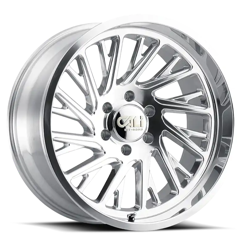 Cast Aluminum Wheels Purge 9114 PO 20x12 Milled Spokes Polished Silver 6 On 135 Bolt Pattern -51 Offset Cali Offroad Wheels Limited Offer