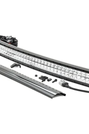 Dodge 40-inch Curved LED Light Bar Hidden Bumper Kit w/Chrome Series DRL LED For 10-18 Ram 2500/3500 Rough Country Original