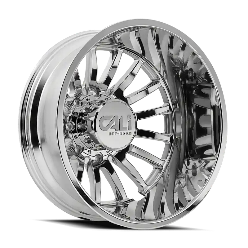 Fresh Stock Dually Wheels Summit Dually 9110D PO 20x8.25 Milled Spokes Polished 8 On 165.1 Bolt Pattern -192 Offset Cali Offroad Wheels