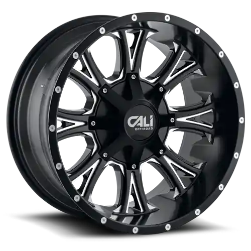 Holiday Sale Cast Aluminum Wheels Americana 9101 SB 20x9 Milled Spokes Satin Black 6 On 135/6 On139.7 Bolt Pattern 0 Offset Cali Offroad Wheels