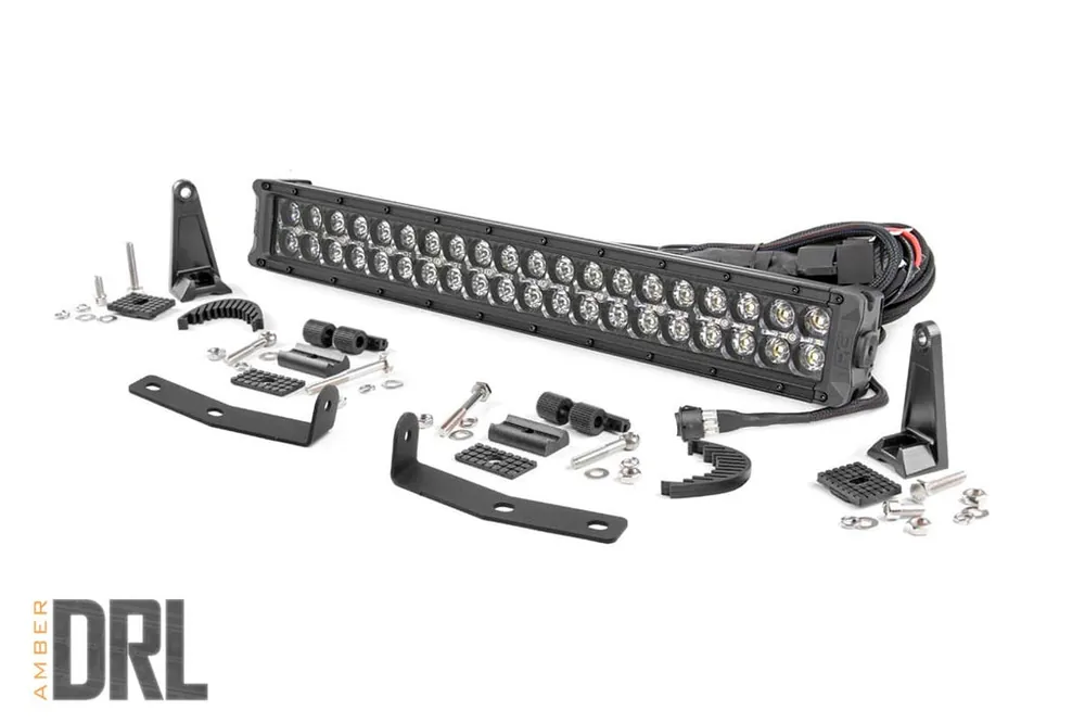 Discount Nissan 20 Inch LED Bumper Kit Black Series w/Amber DRL 16-20 Titan XD Rough Country