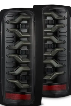 AlphaRex 87-96 Ford Bronco/F-150 Luxx-Series LED Tail Lights - Alpha-Black Holiday Sale