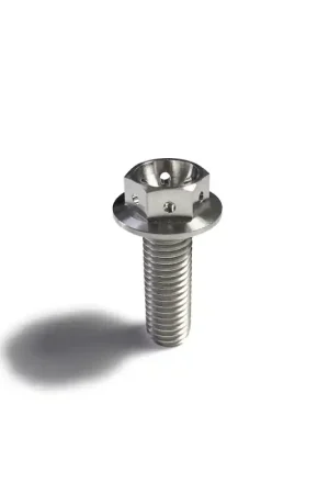 Today Only Ticon Industries Titanium Bolt Flanged M10x25x1.5TP 14mm 6pt Head Drilled