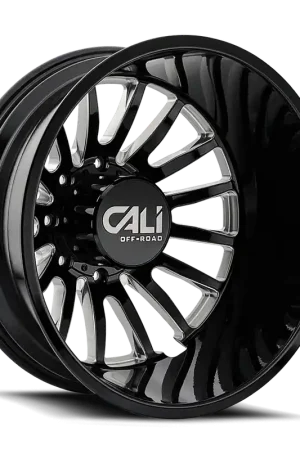 Dually Wheels Summit Dually 9110D GB 20x8.25 Milled Spokes Gloss Black 8 On 165.1 Bolt Pattern -232 Offset Cali Offroad Wheels Best Price