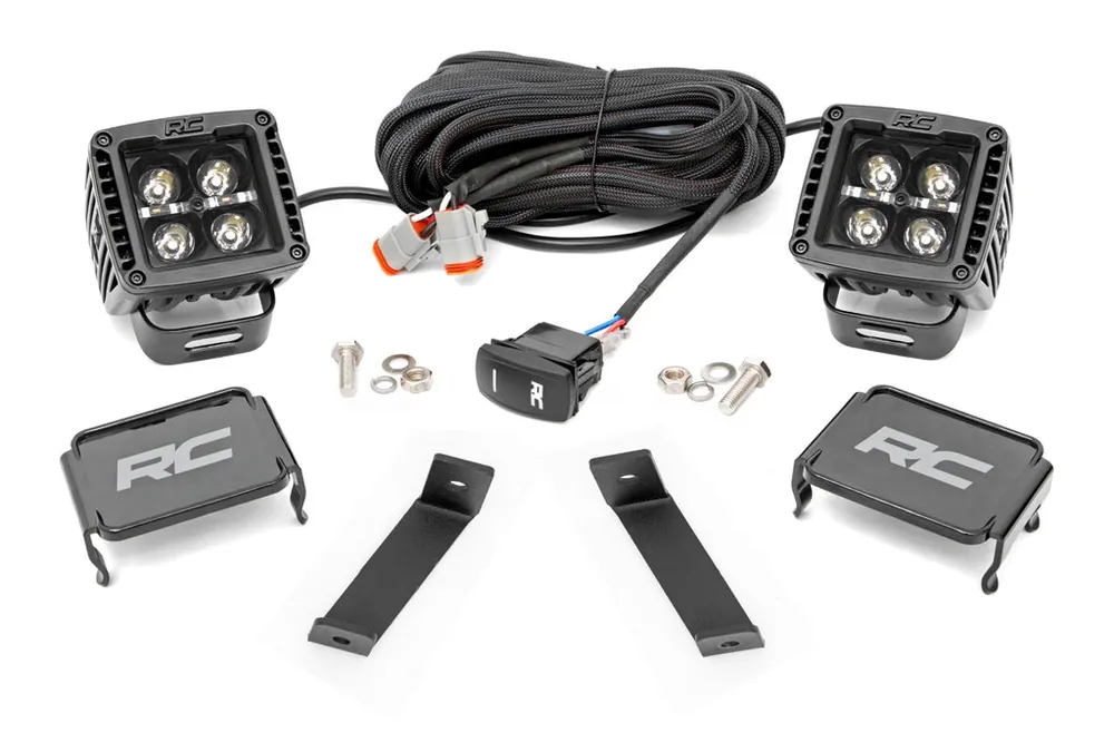 Price Drop LED Light Kit | Ditch Mount | 2" Black Pair | Amber DRL | Jeep Cherokee KL (14-21)