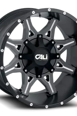 Cast Aluminum Wheels Obnoxious 9107 SB 20x12 Milled Spokes Satin Black 6 On 135/6 On139.7 Bolt Pattern -44 Offset Cali Offroad Wheels Today Only
