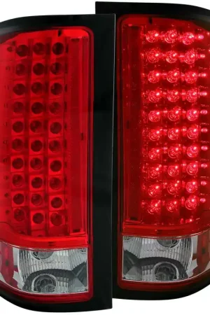 ANZO 2007-2013 Chevrolet Silverado 1500 LED Taillights Red/Clear Top Rated