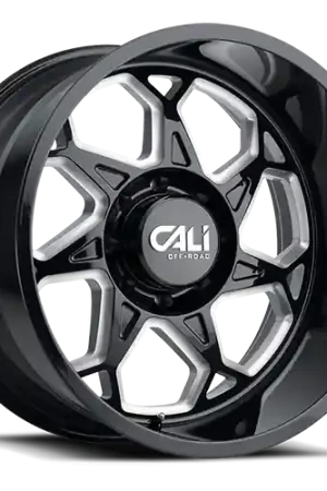 Premium Cast Aluminum Wheels Sevenfold 9111 GB 20x12 Milled Spokes Gloss Black 6 On 135 Bolt Pattern -51 Offset Cali Offroad Wheels