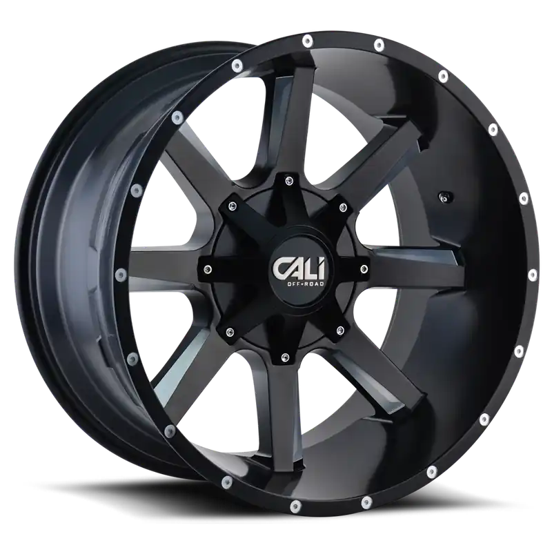 Cast Aluminum Wheels Busted 9100 SB 20x9 Milled Spokes Satin Black 5 On 127/5 On139.7 Bolt Pattern 18 Offset Cali Offroad Wheels Fresh Stock