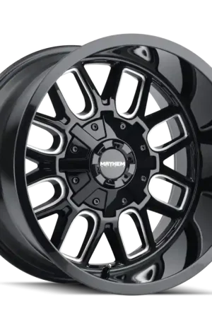 Mayhem 8107 Cogent 20x10 / 8x165.1 BP / -19mm Offset / 130.8mm Hub Gloss Black Milled Wheel Reduced Price