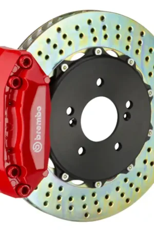 Time-Limited Brembo 08-14 C-Class (Excl 4MATIC/AMG) Rr GT BBK 4Pis Cast 2pc 328x28 2pc Rotor Drilled-Red