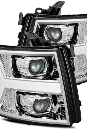 AlphaRex 07-13 Chevy 1500 LUXX LED Proj Headlights Plank Design Chrome w/ Activ Light/Seq Signal/DRL Budget