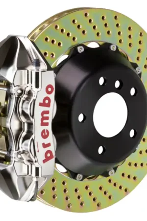 Special Discount Brembo 06-10 M5/06-10 M6 Rear GTR BBK 4 Piston Billet 380x28 2pc Rotor Drilled- Nickel