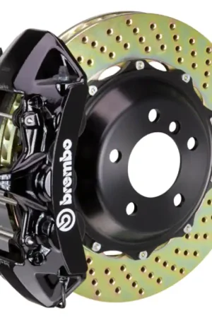 Brembo 99-01 Skyline GTR Front GT BBK 6 Piston Cast 355x32 2pc Rotor Drilled-Black Crafted