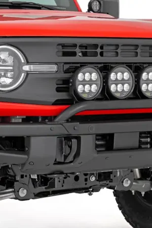 Budget Light Bar Mount | 6.5 Inch Round LED (Quad) | OE Modular Steel | Ford Bronco (21-25)