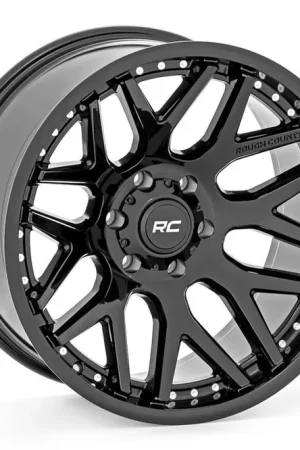 Rough Country 95 Series Wheel | One-Piece | Gloss Black | 20x10 | 6x5.5 | -18mm Clearance