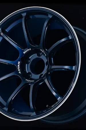 Price Drop Advan RZ-F2 18x9.5 +12 5x114.3 Racing Titanium Blue and Ring Wheel