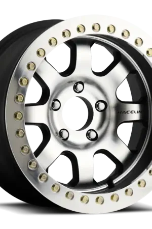 Crafted Raceline RT260 Avenger 17x8.5in/5x127 BP/-19mm Offset/83.82mm Bore - Black & Machined Beadlock Wheel