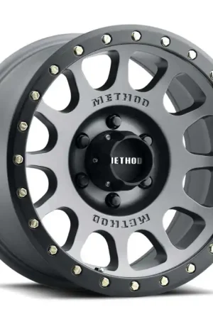 Method MR305 NV 16x8 / 0mm Offset / 6x5.5 BP / 108mm CB / Titanium - Matte Black Lip In Demand