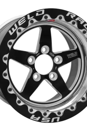 No Minimum Order Weld S71 15x9.33 / 5x4.75 BP / 3.5in. BS Black Wheel (Medium Pad) - Black Single Beadlock MT