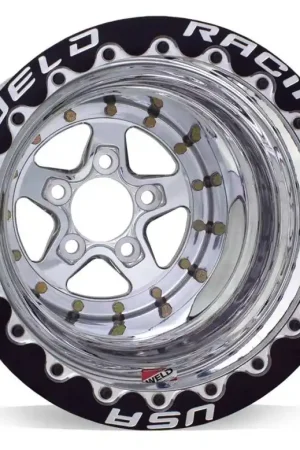 Sale Weld Alumastar 2.0 15x12 / 5x4.75 BP / 5in. BS Polished Wheel - Black Single Bead Lock MT